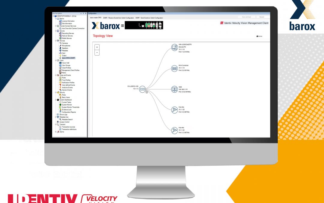 Control over IP video network with new barox IDENTIV Velocity Vision VMS plug-in