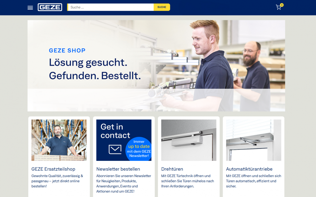GEZE launcht komplett neuen Online-Shop