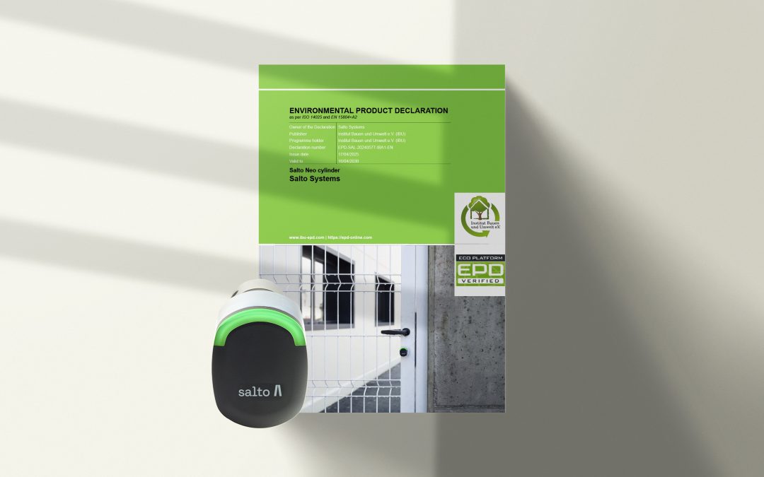 Salto receives Environmental Product Declaration (EPD) for its portfolio of digital Neo cylinders
